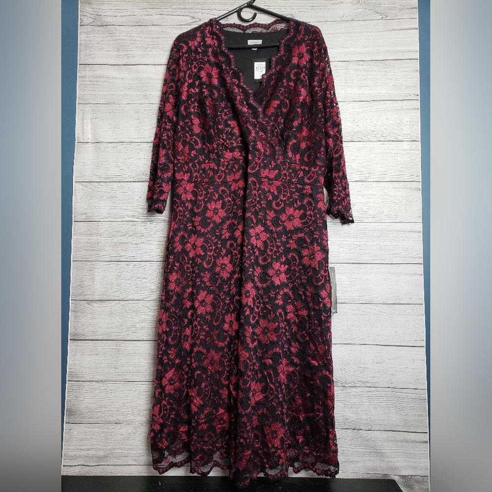 NWT Avenue Dress Love Lace Ruby Womens‎ Midi Dress Sz 22/24